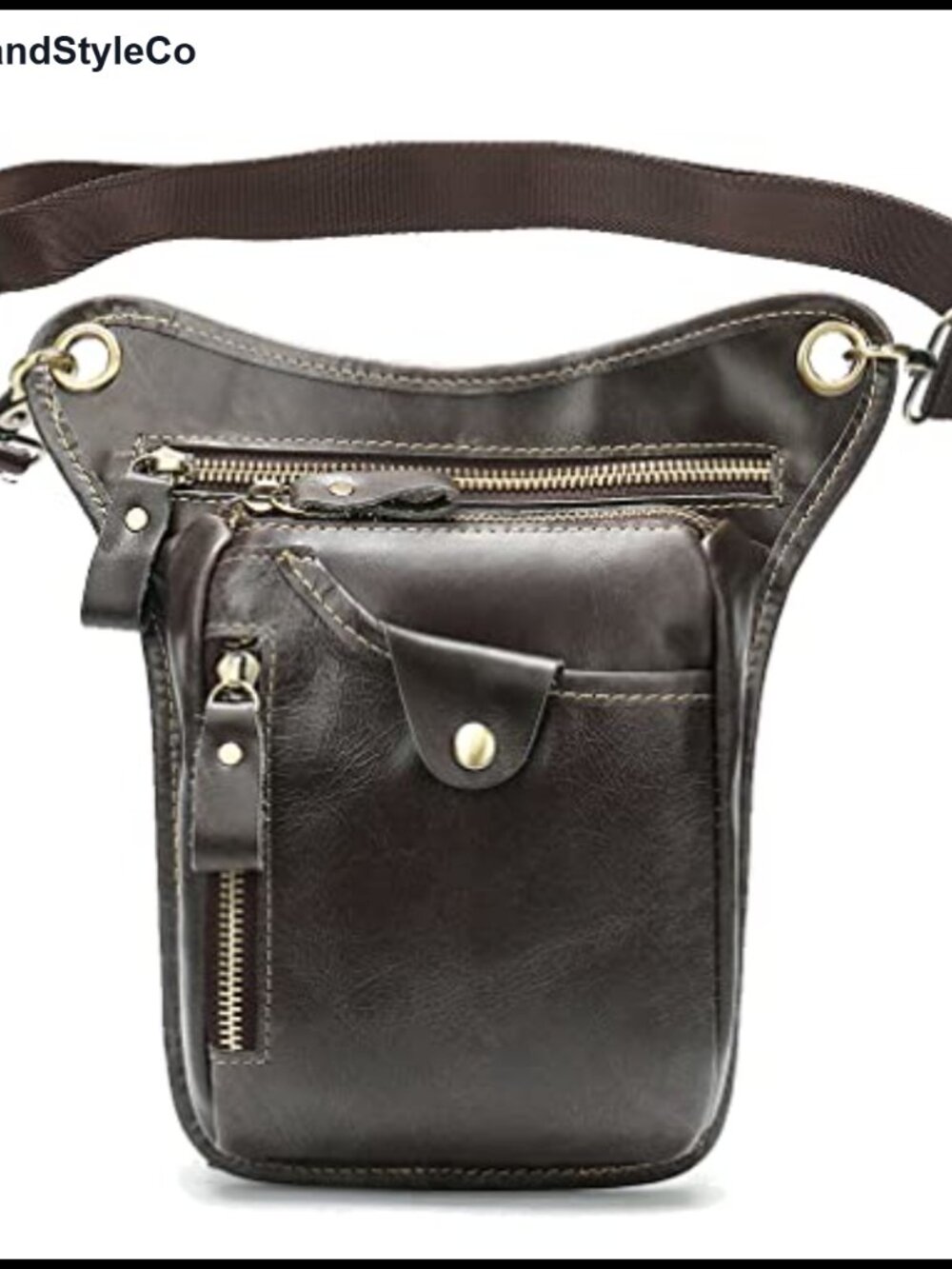 Genuine Leather Drop Leg Bag Waist Pack Tactical Motorcycle Outdoor